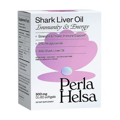 Perla Helsa Shark Liver Oil Immunity & Energy 60 шт (Акулячий жир з алкілгліцеролом) 2100-7 фото