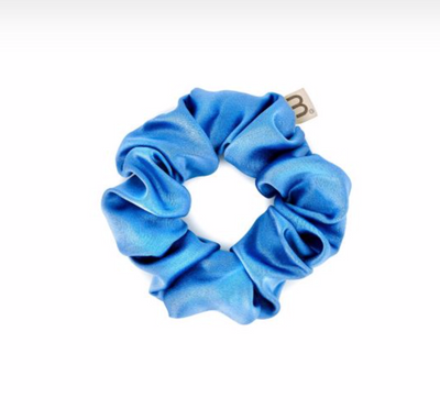 Mon Mou Об'ємна резинка для волосся з натурального шовку (Блакитна) 4623 фото